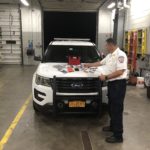 Chief Speach demos new smoke detector equipment
